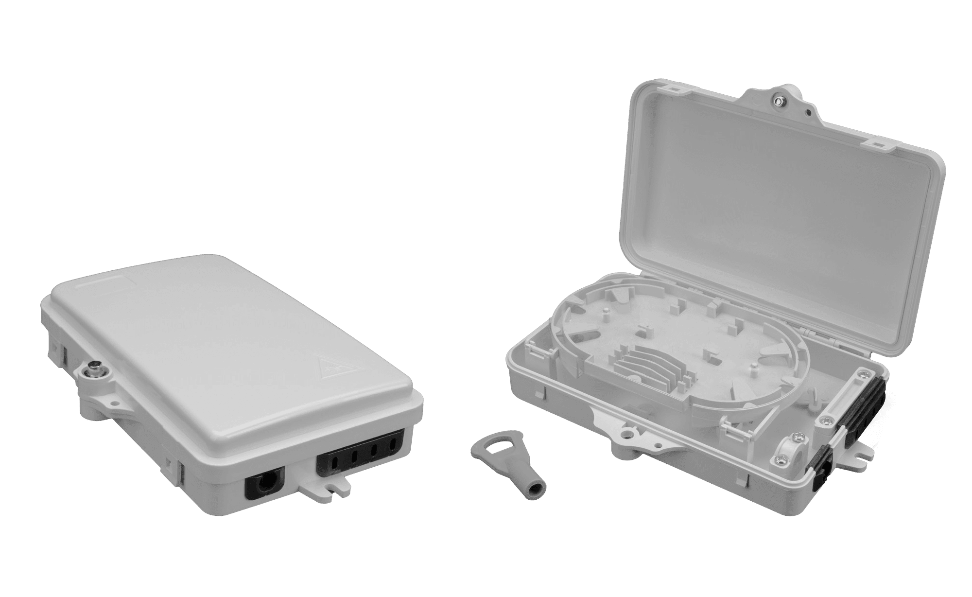 IP65 Small 4 Port SC SPX Hinged Fibre Box IP65 Small 4 Port SC SPX Hinged Fibre Box