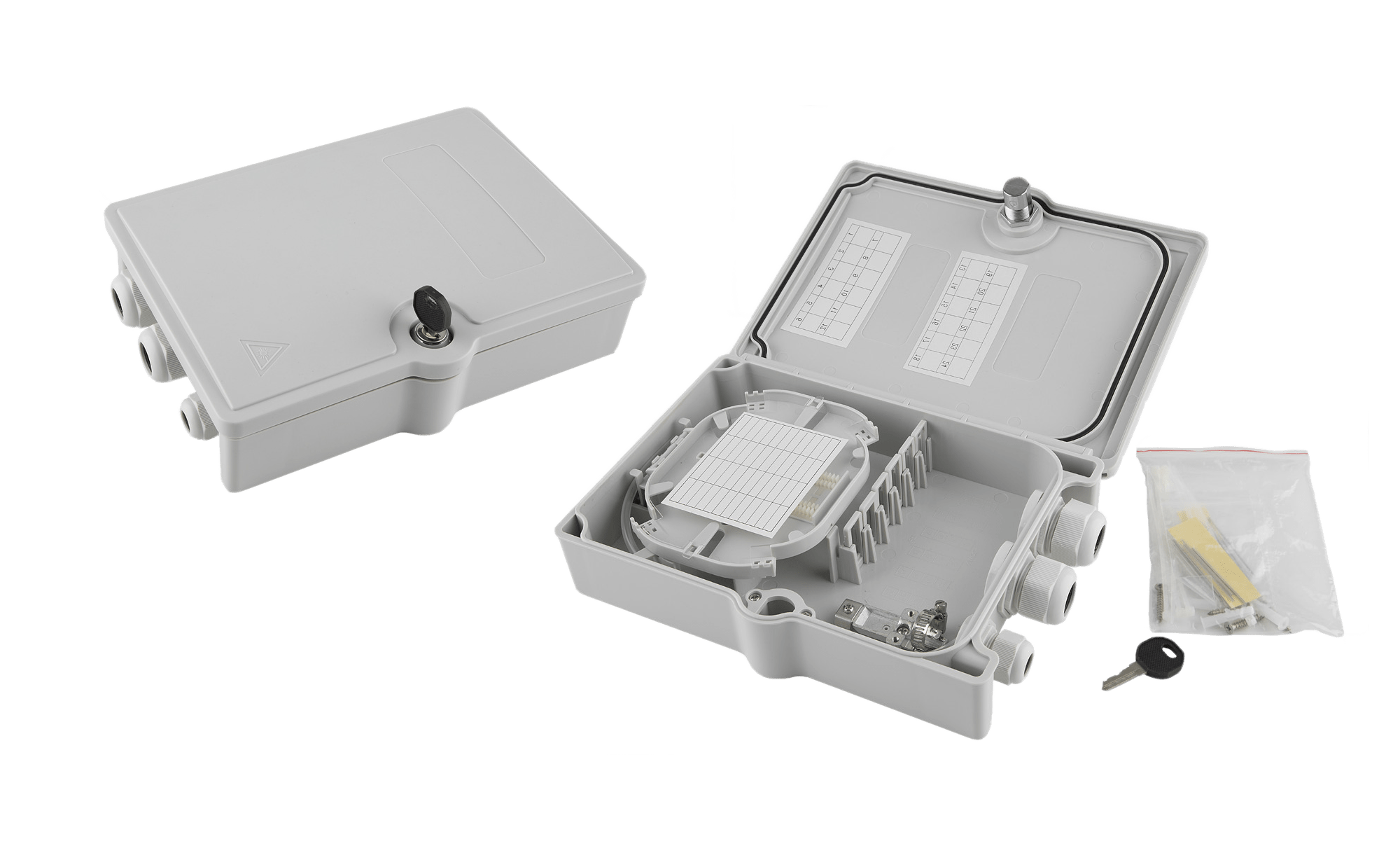 IP65 Medium 6 Port SC DPX Hinged Fibre Box