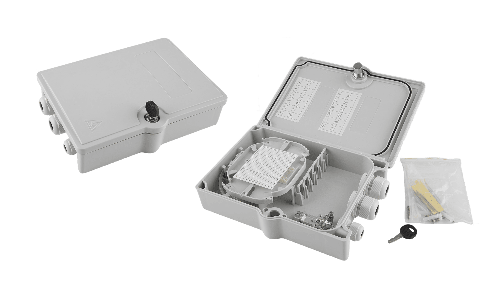 IP65 Medium 6 Port SC DPX Hinged Fibre Box IP65 Medium 6 Port SC DPX Hinged Fibre Box