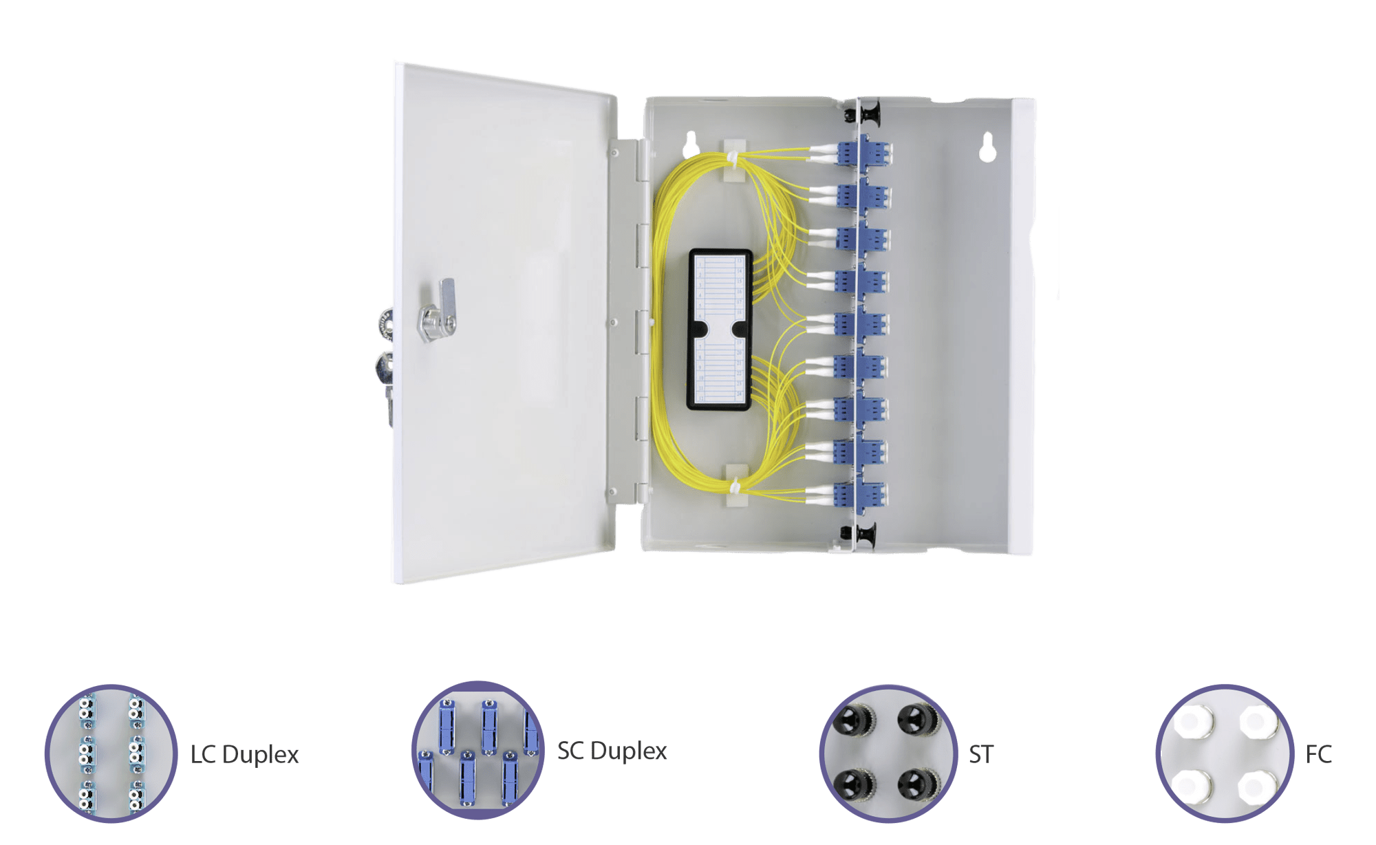 Fibre Optic Wall Mount Box Single Door Lockable Single Door Wall Boxes
